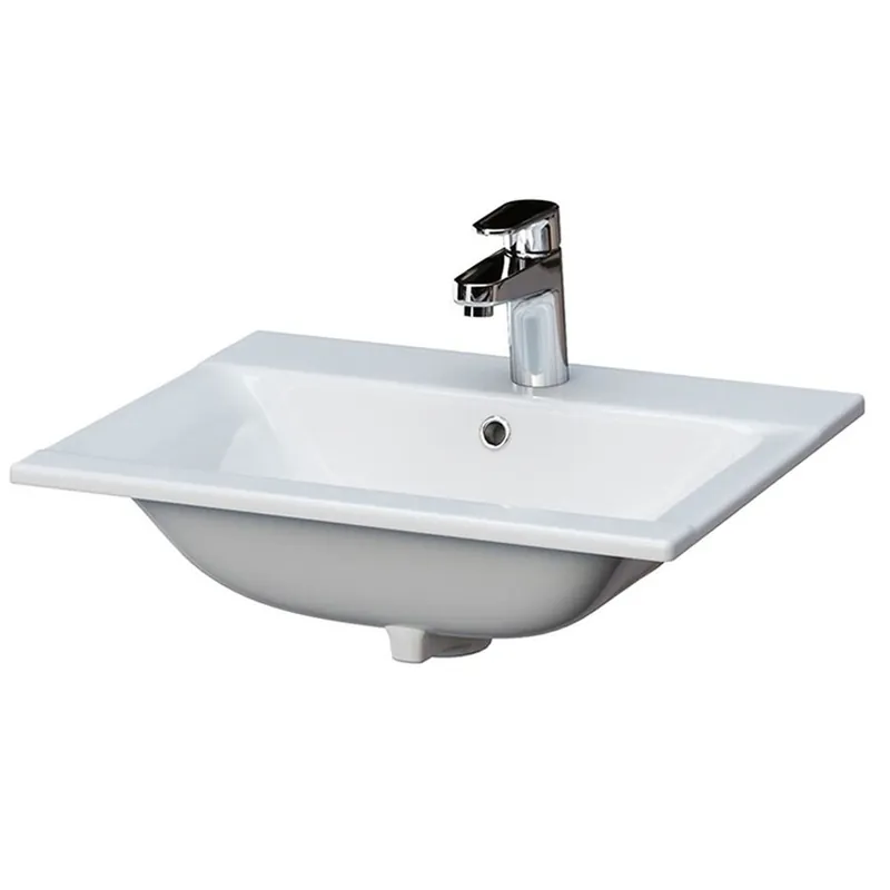 Retur ușor Lavoar baie incastrat alb lucios 60 cm Cersanit Ontario New