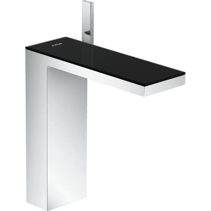 Baterie lavoar baie crom/sticla neagra, ventil click-clack, Hansgrohe Axor MyEdition 230 Chilipir