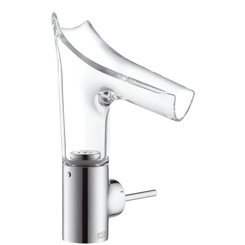 Baterie lavoar baie crom/sticla transparenta cu ventil inclus Hansgrohe Axor Starck V 140 Ofertă exclusivă