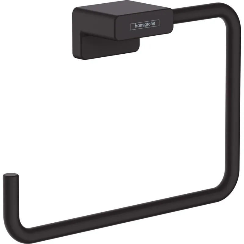 Cumpărături sigure Suport prosop baie, negru mat, Hansgrohe AddStoris