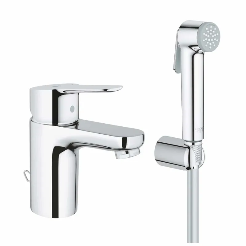 Set baterie lavoar cu dus igienic Grohe BauEdge Hygienica S Premium