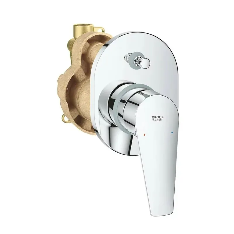 Baterie cada sau dus incastrata crom, corp incastrat inclus, Grohe BauEdge New 2 Preț mic