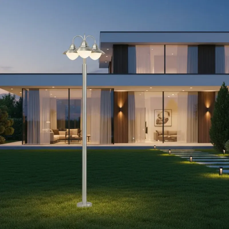 Ultima șansă Stalp De Gradina SIDNEY Silver 3xE27 Eglo 220CM