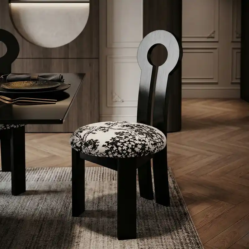 Expediere rapidă Scaun de Dining PREMIUM TORVELLI Piele Neagra 92CM