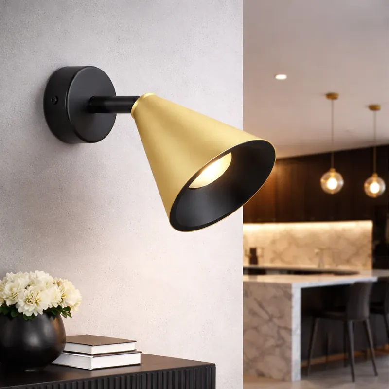 Aplica Cone Black & Gold Premium cu Spot Reglabil Popular