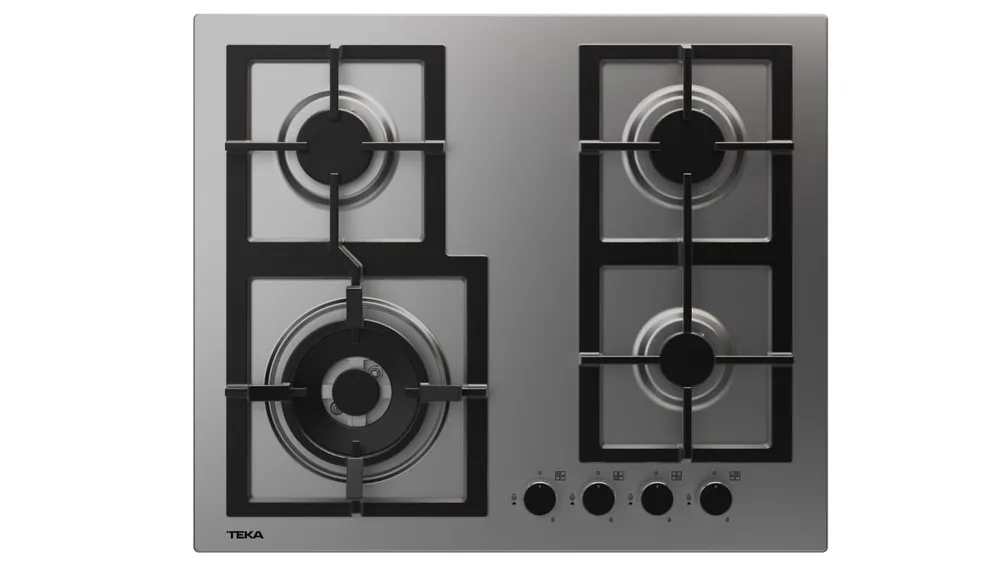 Plita gaz incorporabila Teka EFX 60.1 4G AI AL DR CI cu 4 arzatoare 60 cm, butoane frontale metalice, gratare fonta, inox Ultima șansă