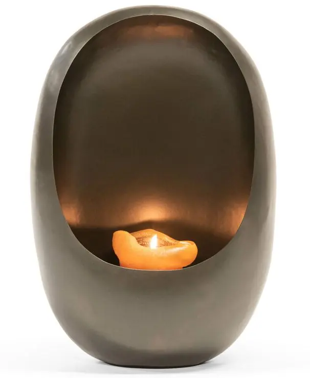 Suport lumanare Deko Senso Standing Egg, 15x9x21cm, metal, zinc - auriu antichizat Nu rata