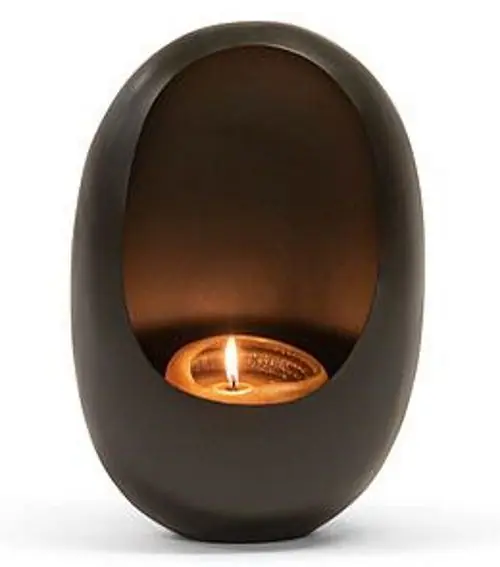 Cumpără acum Suport lumanare Deko Senso Standing Egg, 25x15x38cm, metal, zinc - auriu antichizat