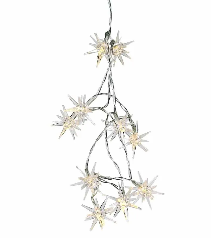Reduceri Instalatie luminoasa Deko Senso Mini-Star Light, cu 10 stelute LED alb cald, 1 metru, timer, alimentare cu baterii