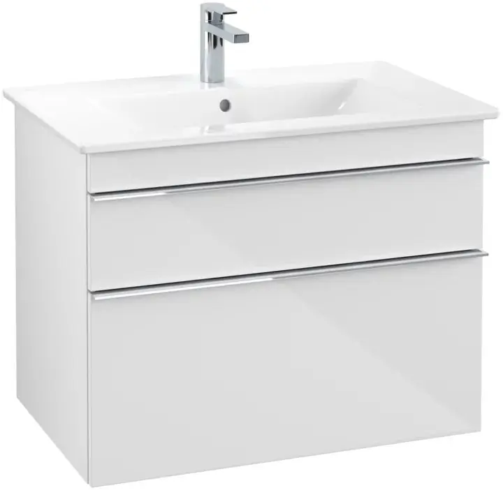 Dulap baza suspendat Villeroy&Boch Venticello 753x420x502 mm cu doua sertare, Brilliant White Plată sigură