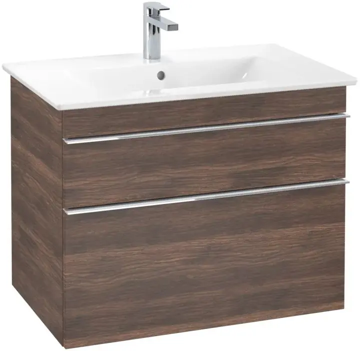 Dulap baza suspendat Villeroy & Boch Venticello 753x590x502 mm cu doua sertare, stejar Arizona Chilipir