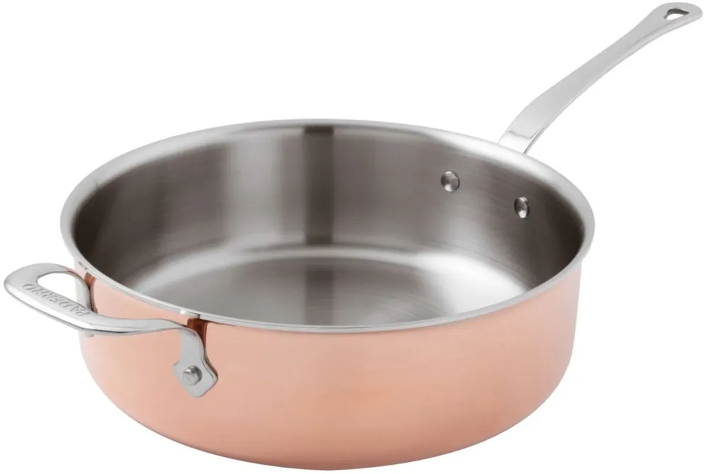 Ieftin Cratita cu coada Paderno seria 15600, 28cm, h9cm, inductie, inox - cupru