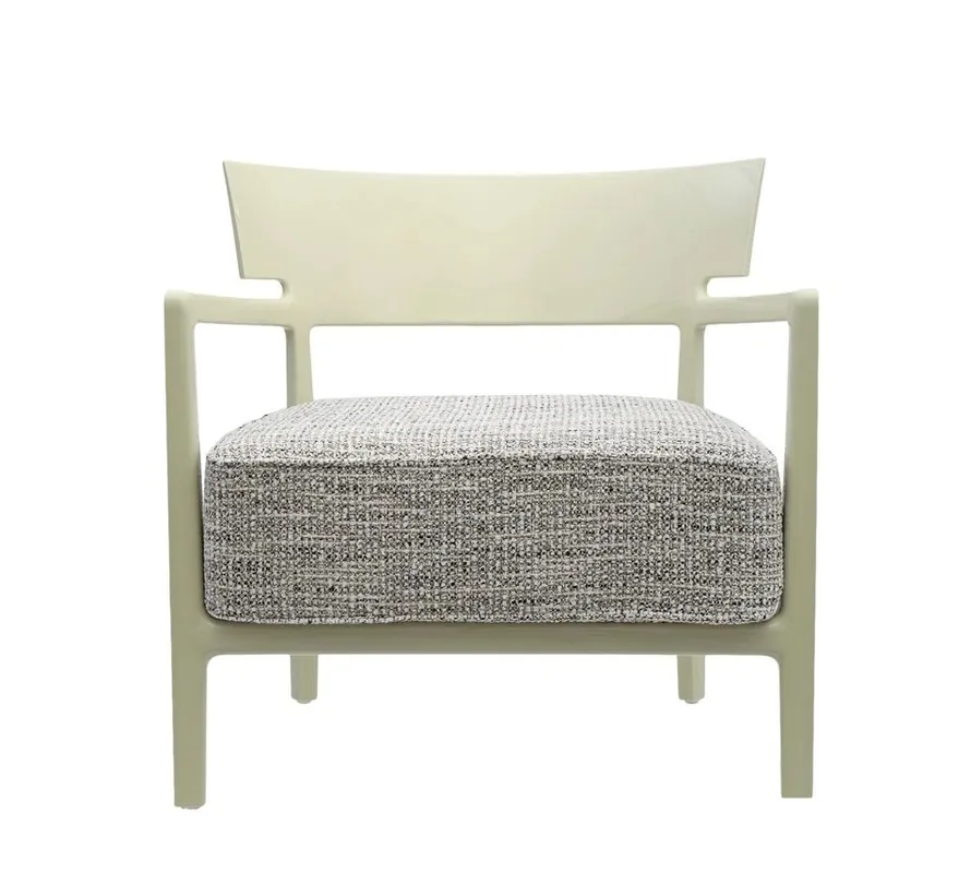 Fotoliu Kartell Cara design Philippe Starck & Sergio Schito, cadru verde, tapiterie Fancy verde-negru Cumpără acum