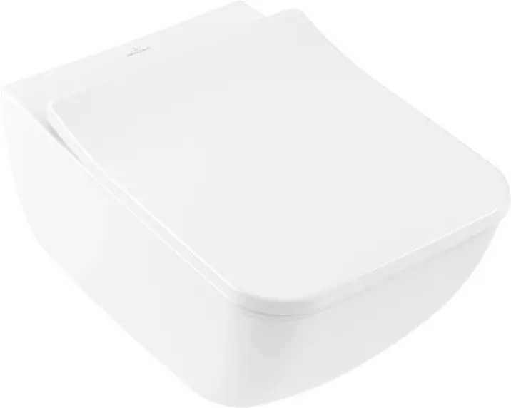 Reducere specială Set vas WC suspendat Villeroy & Boch Venticello CeramicPlus DirectFlush cu capac slim inchidere lenta, alb Alpin