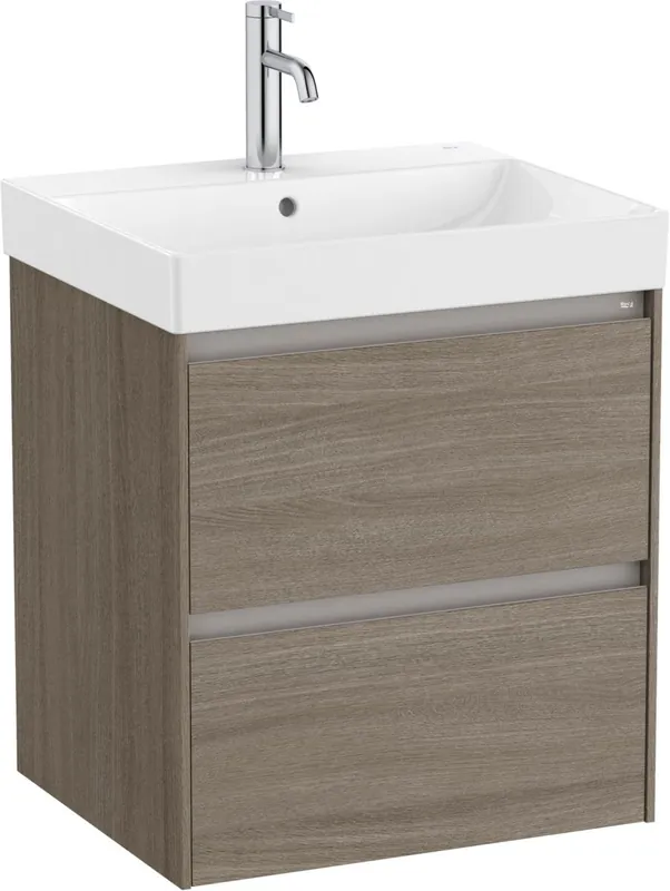 Set mobilier Roca Ona cu dulap baza cu doua sertare 55cm si lavoar, ulm inchis Nu rata