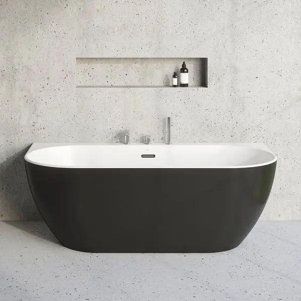 Cada freestanding Ravak Freedom W 166x80cm, montare la perete, negru Ieftin