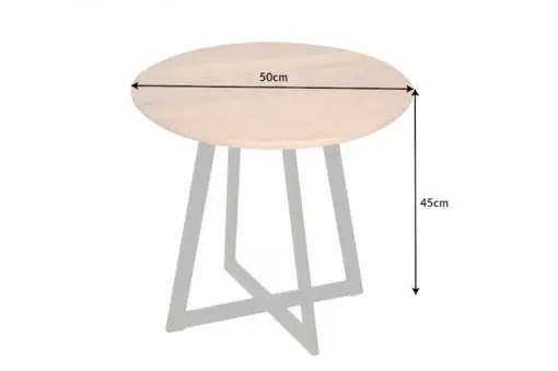 Ultima șansă MASUTA DE CAFEA DIN METAL SI LEMN MASIV, VANCOUVER 50CM, COD 41578, STIL INDUSTRIAL