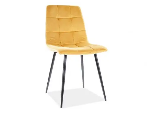 Ofertă SCAUN DINING MILA, CURRY BLUVEL 68/NEGRU MAT, TAPITERIE DIN CATIFEA SI METAL, STIL MODERN