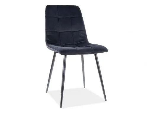 Ofertă limitată SCAUN DINING MILA, NEGRU BLUVEL 19/NEGRU MAT, TAPITERIE DIN CATIFEA SI METAL, STIL MODERN