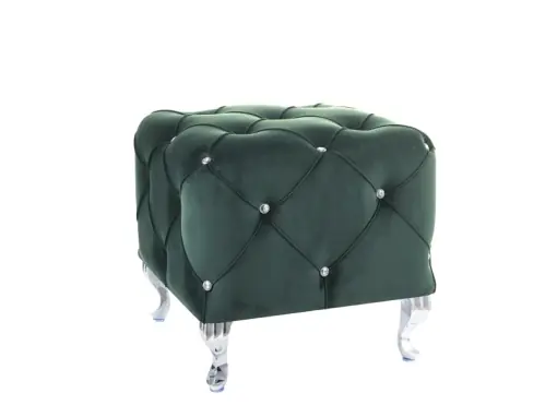 TABURET HESTIA K, VERDE BLUVEL 78/CROM, TAPITERIE DIN CATIFEA SI CADRU DIN METAL, STIL MODERN Super ofertă