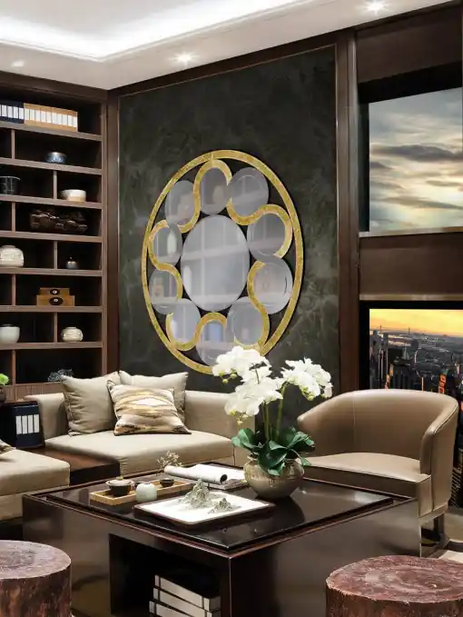 Comandă acum OGLINDA DECORATIVA 120CM, ZENDAYA, COD 619240, AURIE, DESIGN MODERN, SCHULLER
