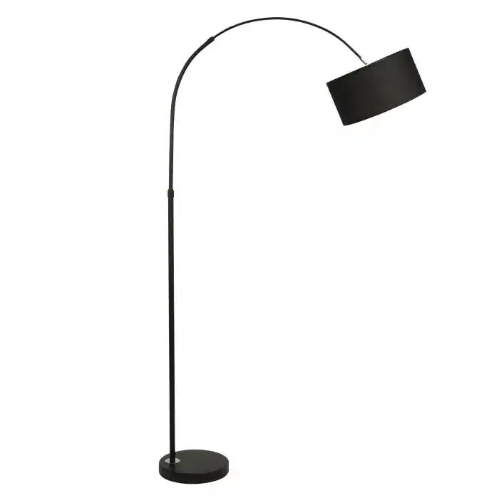 Lampadar negru/alb Romil, baza metalica, abajur textil, 9401652 - Novaluce Plată securizată