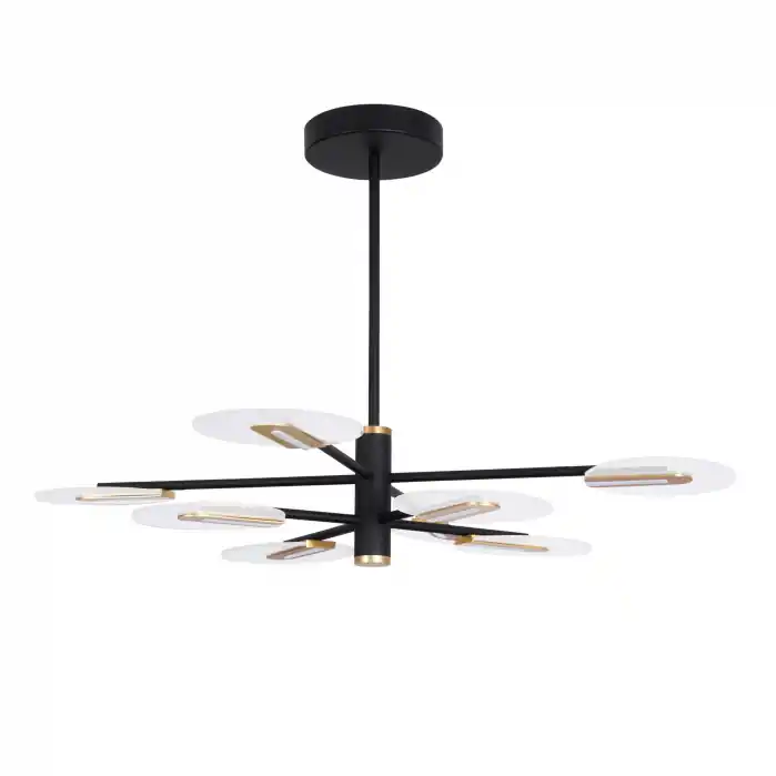 Livrare expres Lustra de lux moderna Tekla auriu cu negru, iluminare LED 56W, 9545408 - Novaluce
