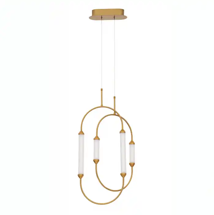 Lustra dimabila aurie retro Palesa Oval 30x70 cm, metal si sticla, iluminare LED, 9862872 - Novaluce Popular