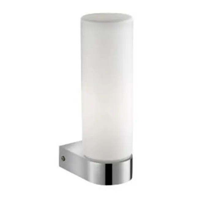Aplica perete baie alba Cali, 21/21,5 cm, din sticla, baza metal, IP44, 41619201 - Novaluce Doar azi