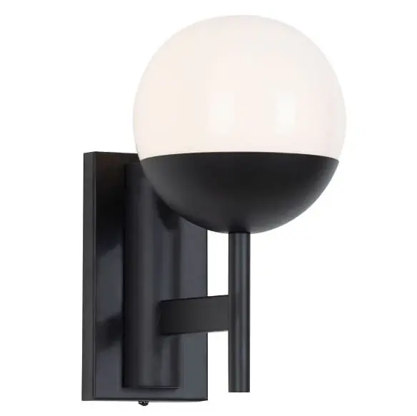 Aplica de perete lux Ramza 14x22x26 cm alb/negru, sticla opal lucios/metal, W0255 - Maxlight Retur ușor