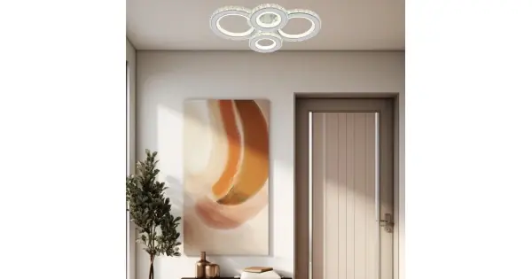 Lustra LED RFAN, Model R9001/2+2, Cu Telecomanda, 3 Tipuri De Lumina, Intensitate Reglabila, 136W, Alb Reducere specială