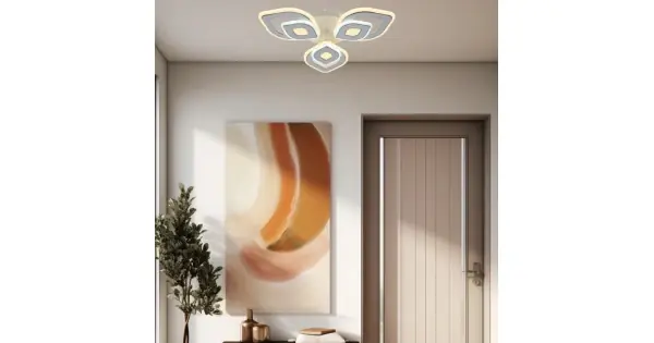 Mai ieftin Lustra LED RFAN, Model R9007/3+3, Cu Telecomanda, 3 Tipuri De Lumina, Intensitate Reglabila, 126W, Alb