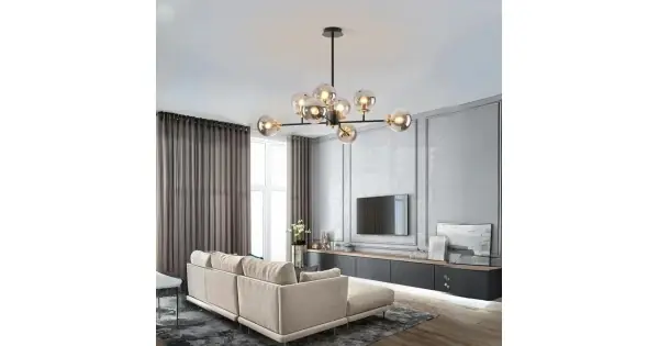 Lustra RFAN, Model MH2009/8, Cu 8 Abajururi, 8 X E27, Negru Ofertă exclusivă