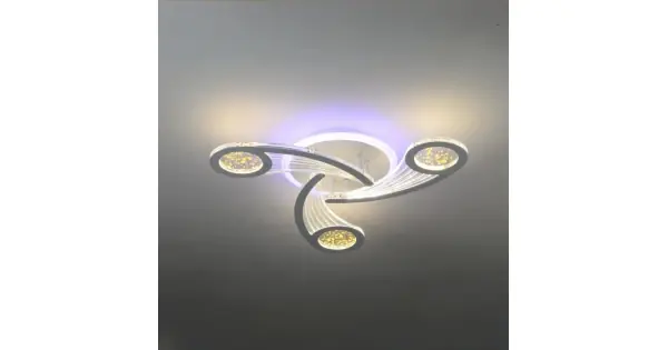Lustra LED RFAN, Model M398-3RGB, Cu Telecomanda, 3 Tipuri De Lumina Plus Lumina RGB, Intensitate Reglabila, 90W, Alb Premium