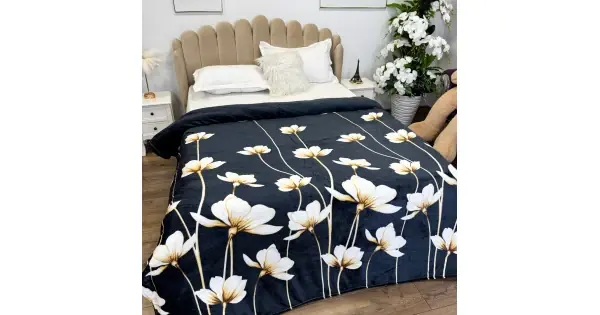 Lichidare de stoc Patura CoCoLiNo, 200x230cm, Negru, flori