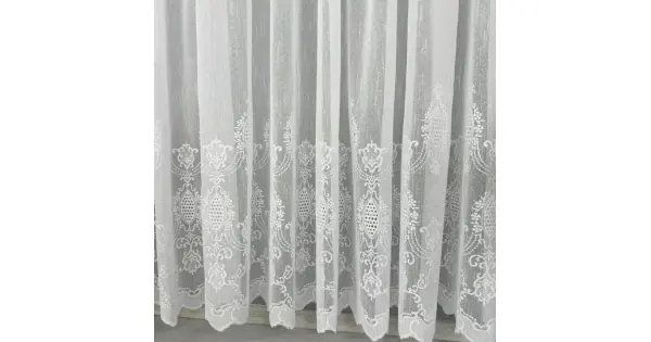 Preț redus Set 2 bucati perdea Monica din IN Brodat, Ivoire, 300cm latime x 150cm inaltime, cu rejansa pt bara