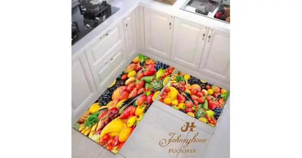 Chilipir Set 2 covoare pentru Bucatarie, Multicolor, fructe