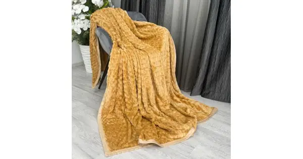 Reducere specială Patura pufoasa cocolino gofrata 200x230cm, 350gr, Camel