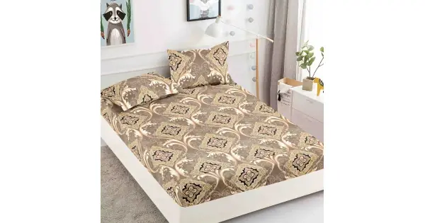 Livrare expres Cearsaf cu elastic, Bumbac FINET, 160/180x200cm, 2 fete de perne 50x70cm, Jojo Home, Bej, model elegant