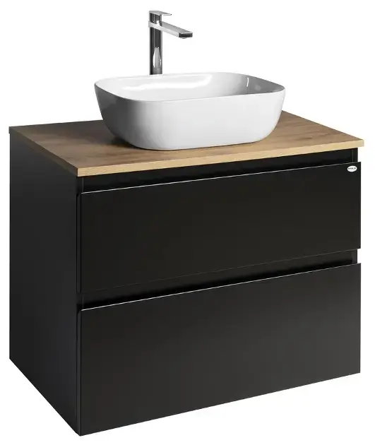 Aqualine Altair - Dulap lavoar 79 cm, negru mat/stejar emporio AI680-01 Discount