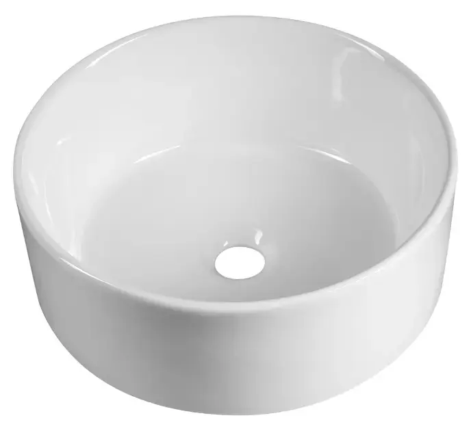 Aqualine - Lavoar cu montaj pe blat, diametru 40 cm, fără preaplin, fără orificiu pentru baterie, alb 40150 Cel mai vândut