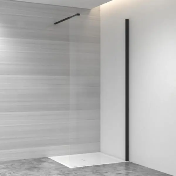 Perete dus walkin, Romstal Evolution, sticla securizata 8 mm, profil negru, 80x190 cm Cumpărături sigure