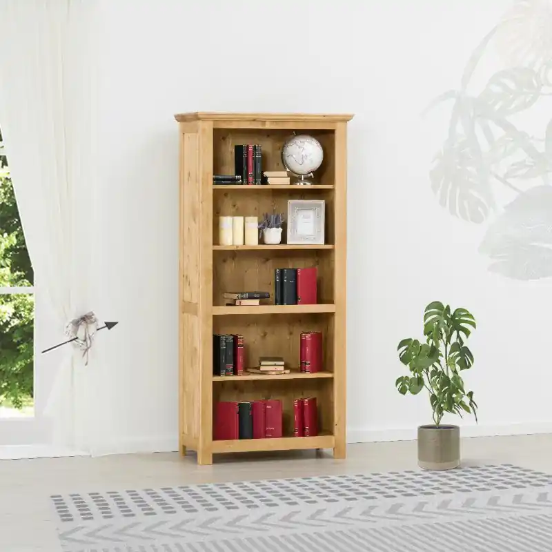 Preț mic Biblioteca Rustic Love 5 rafturi, Lemn masiv rustic, 85 x 43 x 180 cm