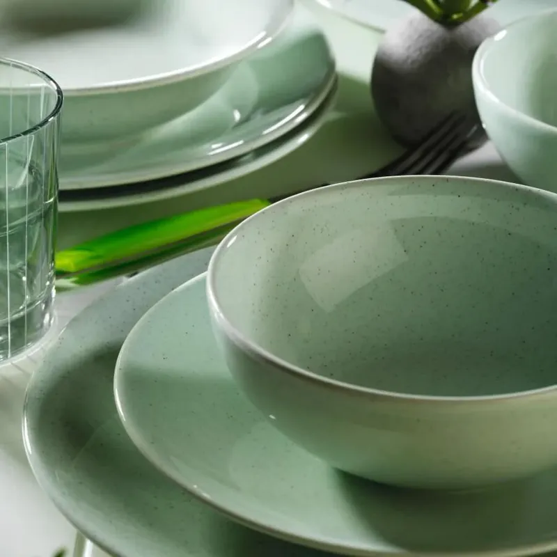 Noutate Serviciu de masa, 24 piese, Portelan, Verde