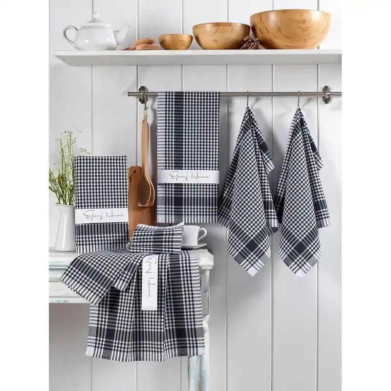 Set Prosoape de Bucatarie (10 bucăți), Negru, 65x45 cm Premium