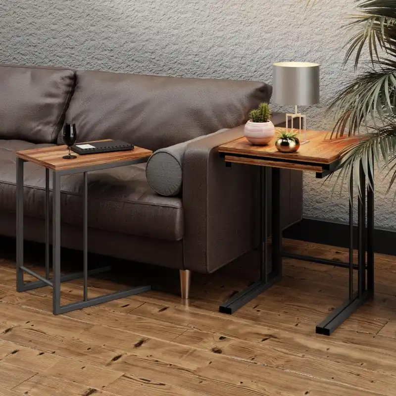 Set Masuta Cafea 3 buc Paks, Negru, 44x55x40 cm Cumpără acum