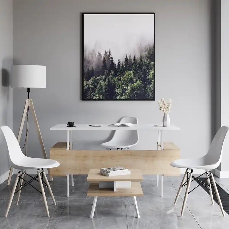 Set De Mobilier De Birou Irony Maxi Set 2 piese, Bej - Maro, 140x74x60 cm Popular