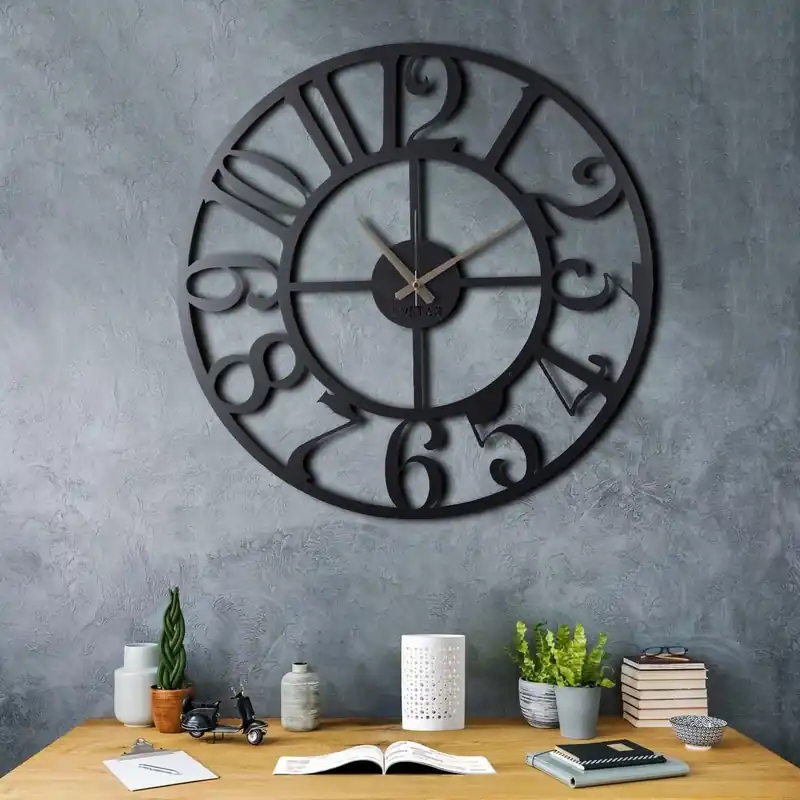 Ceas de perete Circle XL, Negru, 70x70 cm Comandă acum