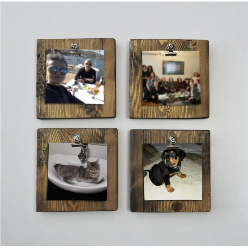 Preț redus Accesoriu decorativ de perete din molid A066, Nuc, 14x14 cm