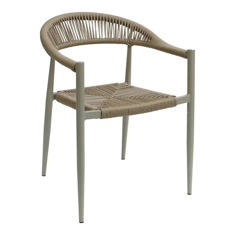 Cel mai vândut Fagen fotoliu stivuitor Auriu aluminiu-rattan pe Natural, 56x60x78 cm
